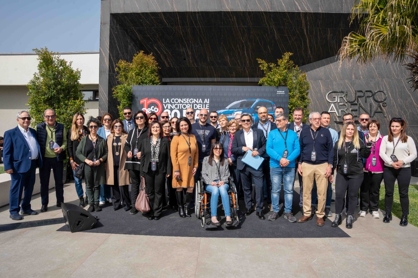 30 Fiat Panda consegnate ai vincitori del concorso Decò: una grande festa firmata Gruppo Arena per i 10 anni dell’insegna