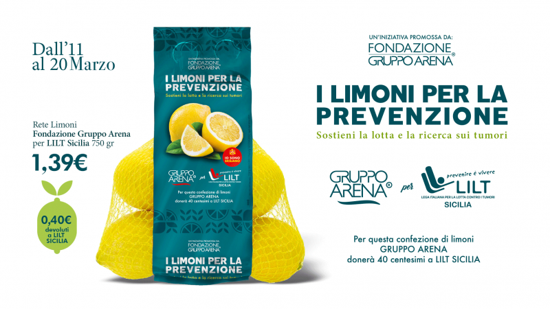 Fondazione Gruppo Arena sostiene LILT Sicilia con i “Limoni per la Prevenzione”