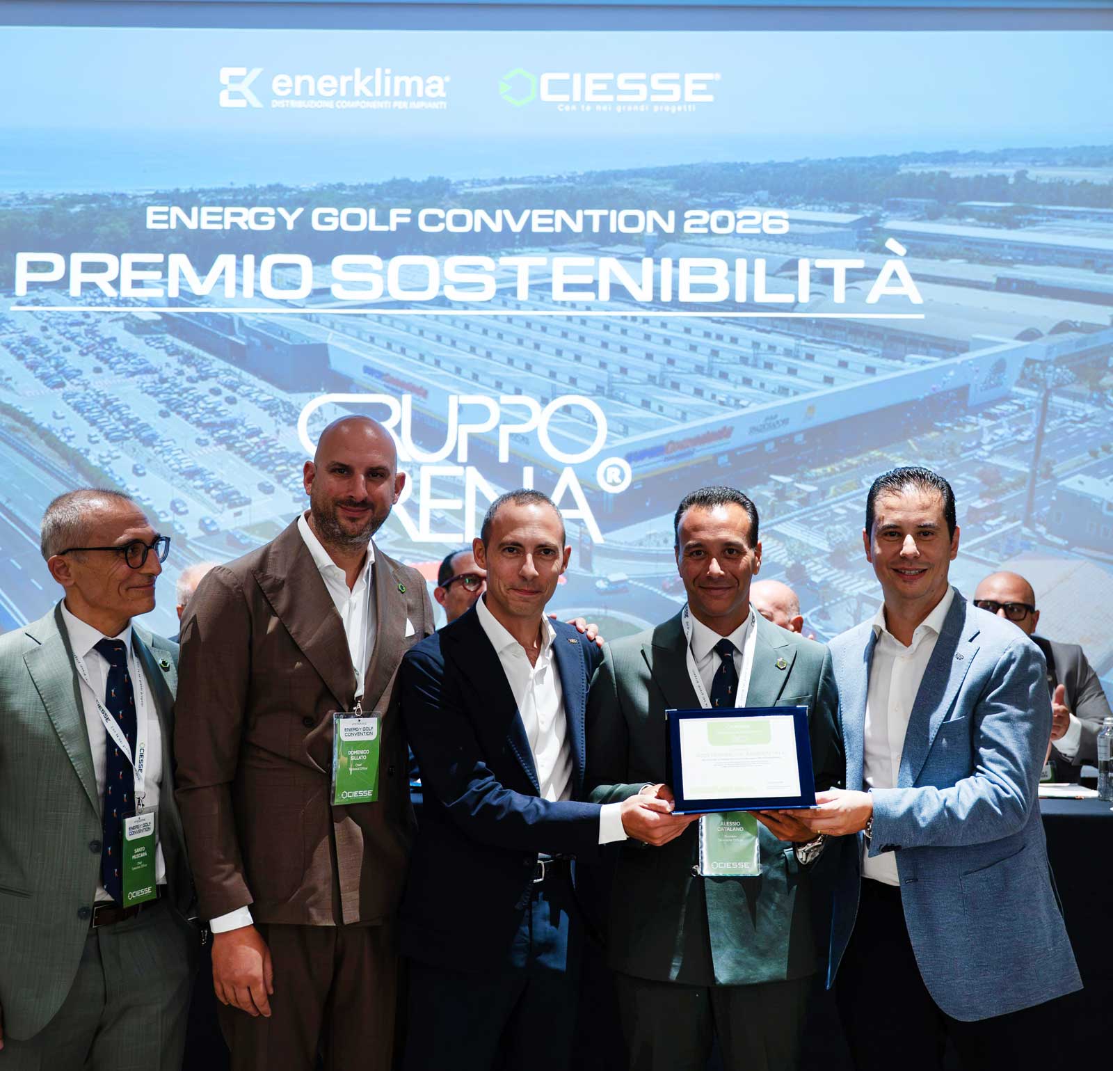 Gruppo Arena premiato per il suo impegno nella sostenibilità alla Energy Golf Convention 2026